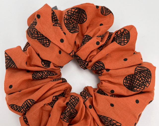 Scrunchie Haargummi orange Herz