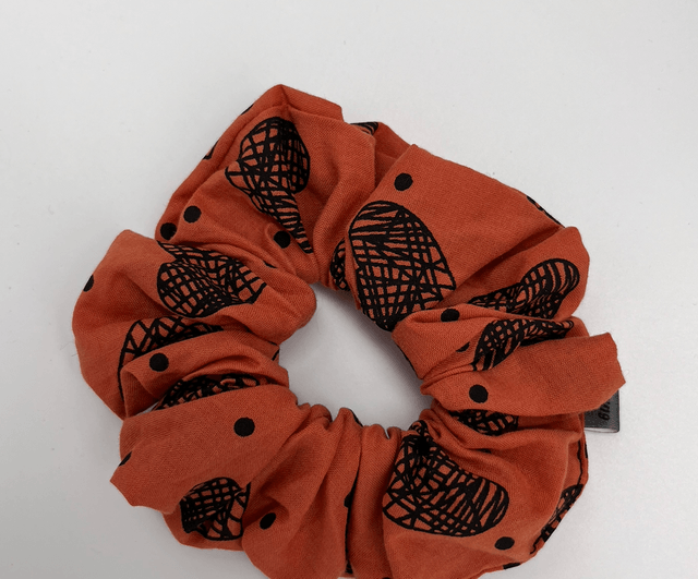Scrunchie Haargummi orange Herz